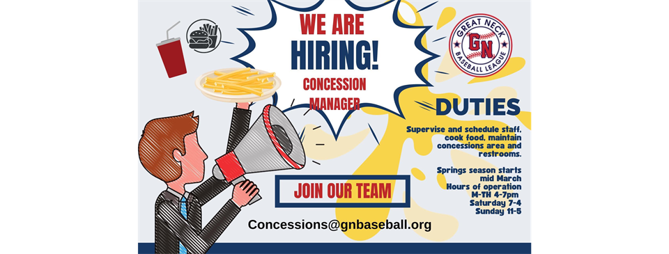 We are hiring in concessions!