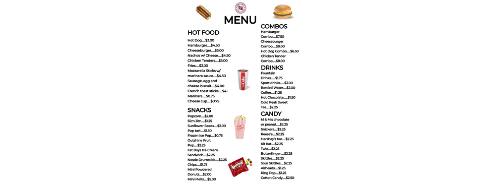 Concessions menu!