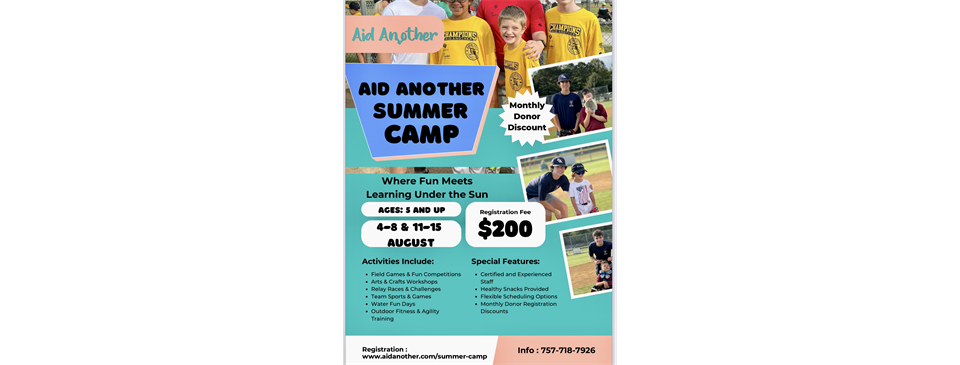 Aid another camp registration is open!